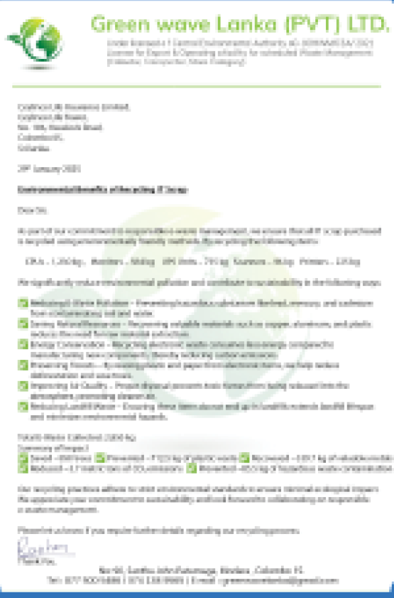 E-waste Certificate